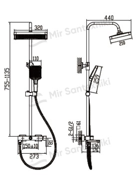 Душевая стойка Debora DBR707-01